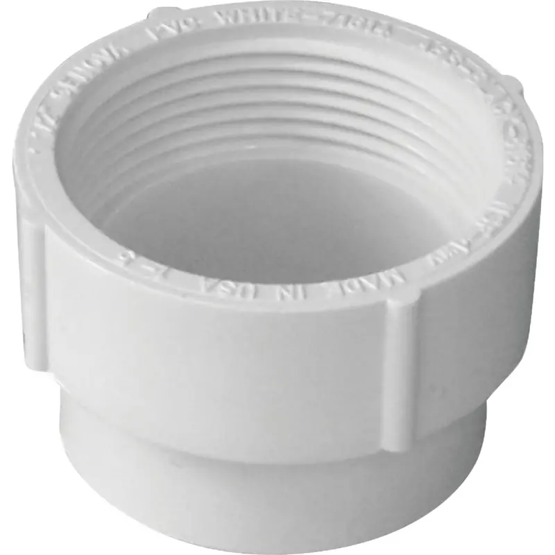 Charlotte Pipe 2-Inch SPG × 2-Inch FIP Schedule 40 DWV PVC Cleanout Fitting