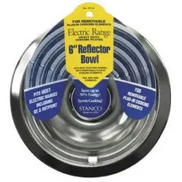 Chrome Electric Range Reflector Bowl – 6-Inch Diameter, Removable Element