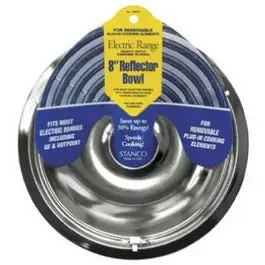 Chrome Electric Range Reflector Bowl – 8-Inch Diameter, Removable Element