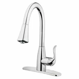 Chrome-Finished Single-Handle Pull-Down Kitchen Faucet with Magnetic Docking Head