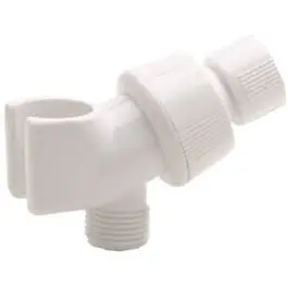 Chrome-Free Shower Arm Mount Replacement – White, Universal Fit