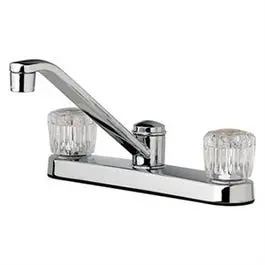 Chrome Kitchen Faucet – Two Acrylic Lever Handles, No Spray