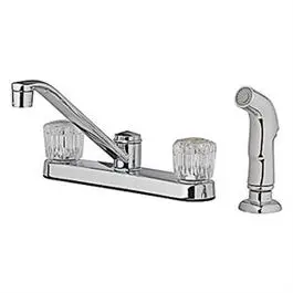 Chrome Kitchen Faucet with Pull-Down Spray – Two Acrylic Lever Handles