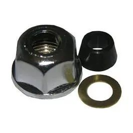Chrome-Plated Faucet Supply Tube Connection Nut: 3/8-Inch Tube x 1/4-Inch FIP