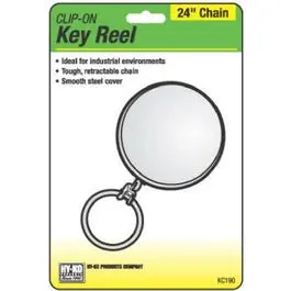 Chrome Retractable Key Reel with 24-Inch Steel Chain