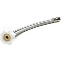 Click-Seal Toilet Supply Line – 12-Inch Braided Stainless Steel, 3/8″ Comp x 7/8″ Female Ballcock Thread