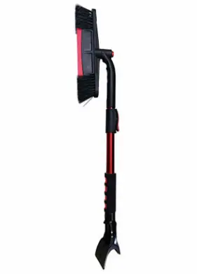 Clybourn Snow Broom & Ice Scraper – Pivot Head, Extendable to 39 Inches