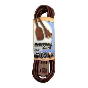 Coleman Cable Compact Indoor Extension Cord – 6-Foot Brown Design