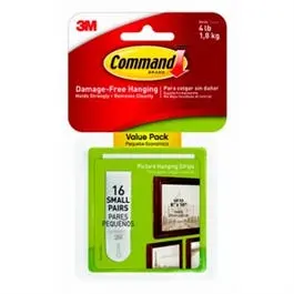 Command Small Picture Hanging Strips – White, 12-Pack