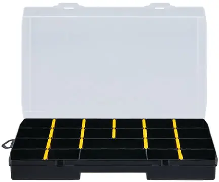 Compact Storage Organizer – 9″ x 1-7/8″ x 14″ (Black/Yellow)