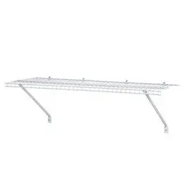 Compact White Wire Shelf Kit – 24-Inch x 12-Inch Modular Storage Solution