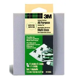 Contour-Fit Sanding Sponge – Super-Fine Grit, 4.5″ × 5.5″ × 3/16″