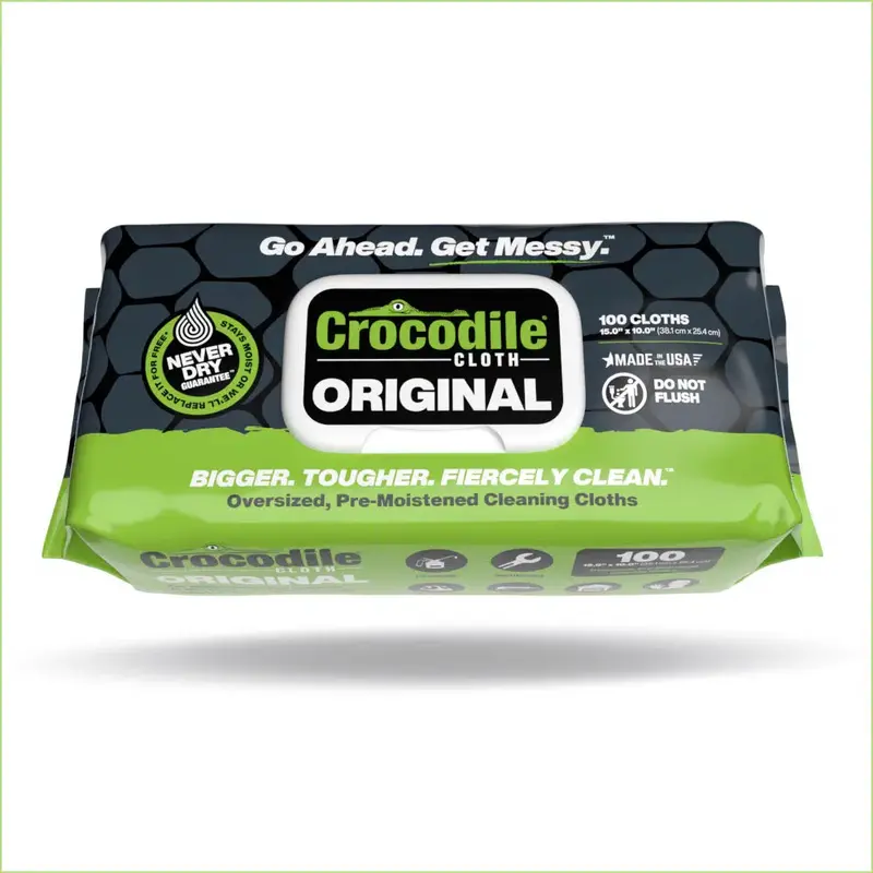 Crocodile Cloth® Original Microfiber Cleaning Cloths – 100-Pack, 15″ x 10″