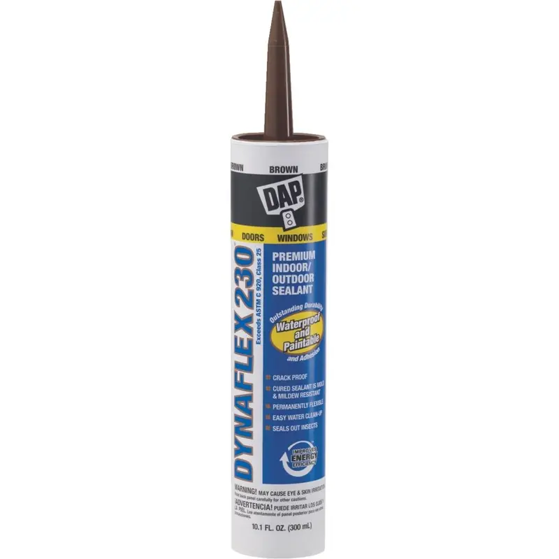 DAP DynaFlex 230 Elastomeric Sealant – 10.1 oz, Brown, Waterproof for Windows, Doors & Trim