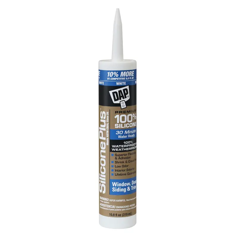 DAP Silicone Plus Window & Door Sealant – White, 9.8 oz Tube