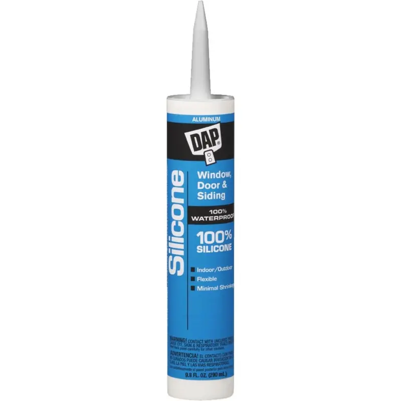 DAP Silicone Sealant for Windows, Doors & Siding – Aluminum Finish, 9.8 oz