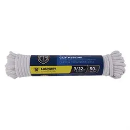 Diamond-Braided Cotton Clothesline – 7/32″ Diameter, 50-Foot Roll