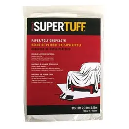 Disposable Paper-and-Plastic Drop Cloth for Painting and Renovations