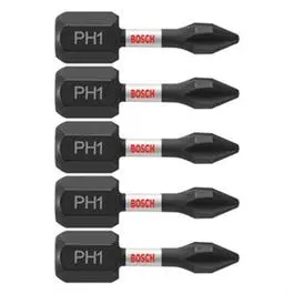 Double-Ended #1 Phillips Impact Bits – 1-Inch, 5-Pack