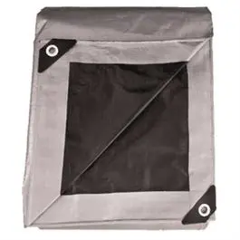 Dual-Sided Silver & Black Polyethylene Tarp – 10 ft x 12 ft