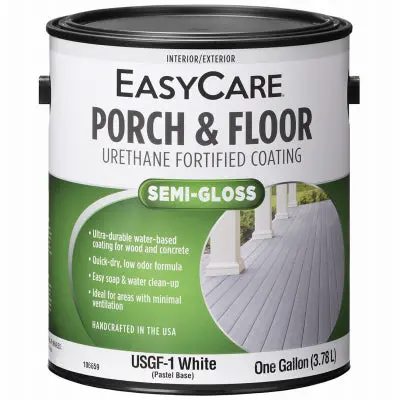 EasyCare Urethane-Fortified Porch & Floor Coating – White Pastel Base, Semi-Gloss, 1-Gallon