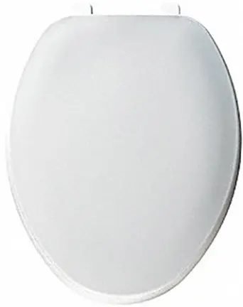 Elongated Plastic Toilet Seat – Standard Fit, White, Heavy-Duty