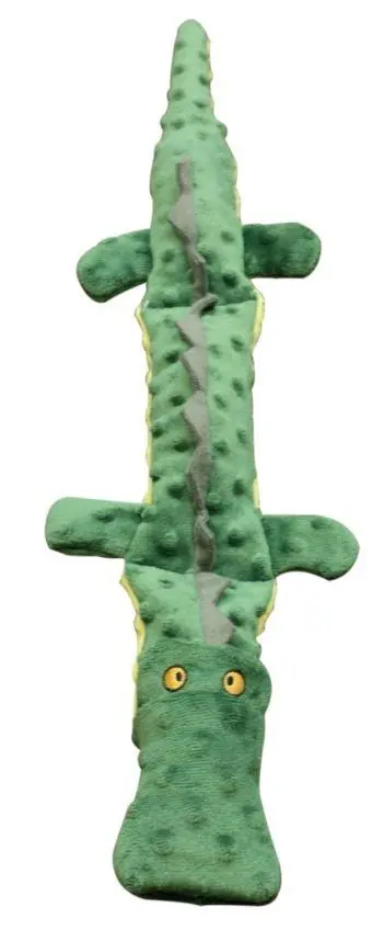 Ethical Pet Skineeez Extreme Triple-Squeak Crocodile Plush Dog Toy