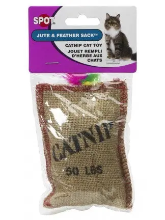 Ethical Products Jute & Feather Sack Toy Filled with Premium Catnip