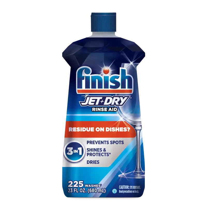 Finish Jet-Dry 3-in-1 Rinse Aid – Prevents Spots & Improves Drying