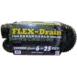 Flex Drain Solid Black Polyethylene Drain Pipe – 4 in x 25 ft