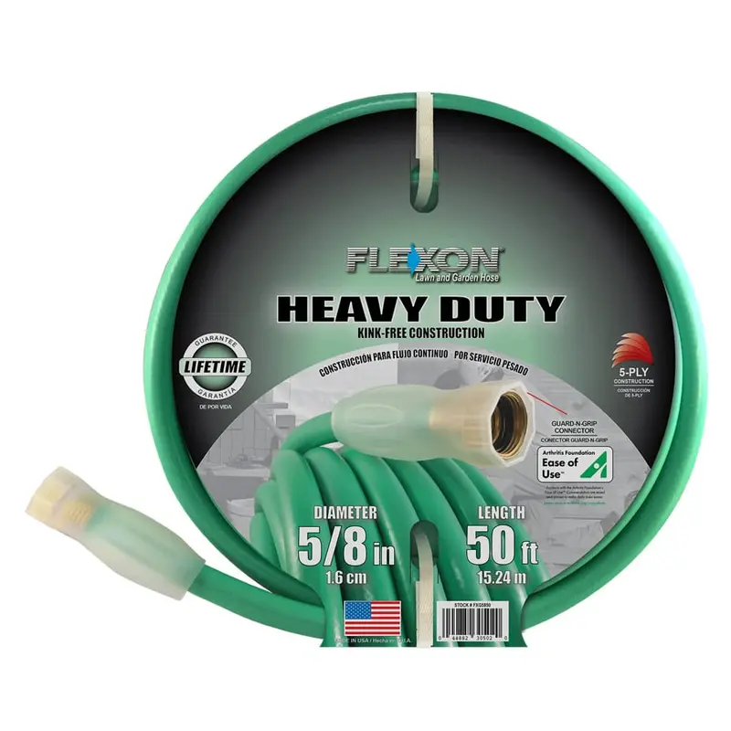 Flexon FXG5850 Front-Winding 50-Foot Heavy-Duty 5-Ply Garden Hose