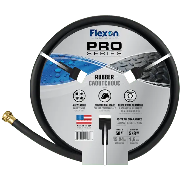 Flexon Reinforced Rubber Garden Hose – 5/8-Inch x 50-Foot