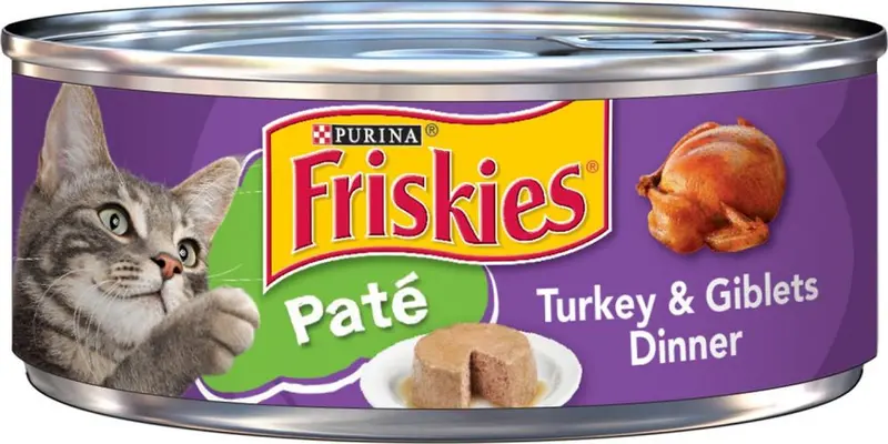 Friskies Pate Wet Cat Food – Turkey & Giblets, Canned