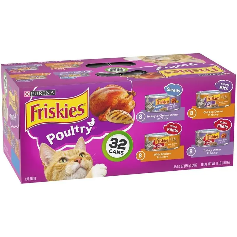 Friskies Poultry Variety Pack – Wet Cat Food Cans