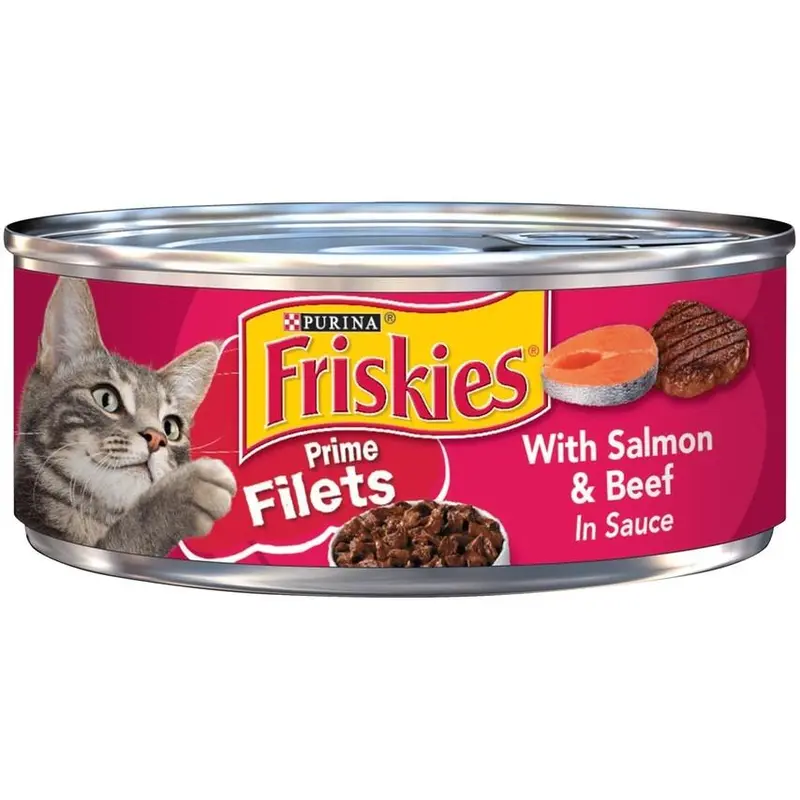 Friskies Prime Filets in Sauce – Salmon & Beef Wet Cat Food Variety