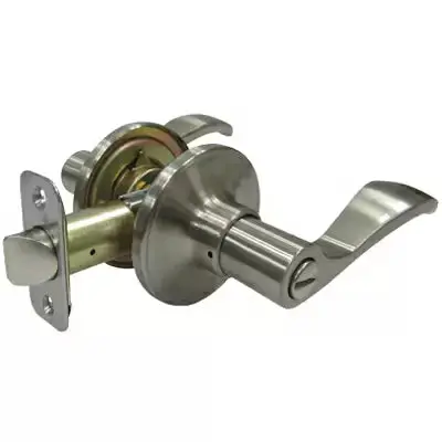 Fu Hsing Tru-Guard Naples Reversible Privacy Lever Lockset in Satin Nickel