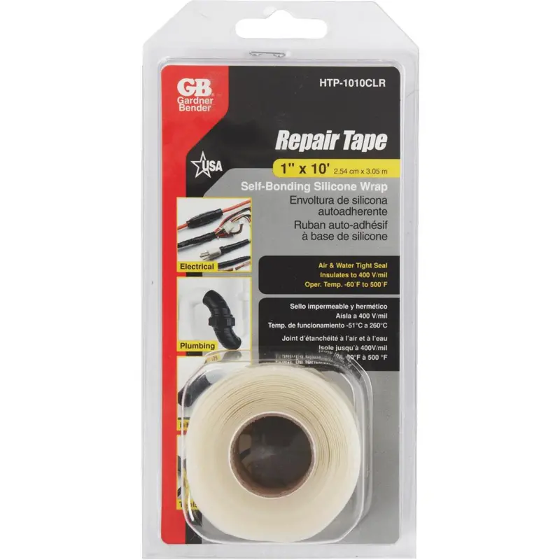 Gardner Bender Clear Self-Sealing Repair Tape – 1 in x 10 ft