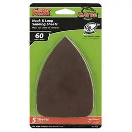 Gator Detail Sanding Sheets – 60-Grit Aluminum Oxide, 3.5″ x 5″, 5-Pack