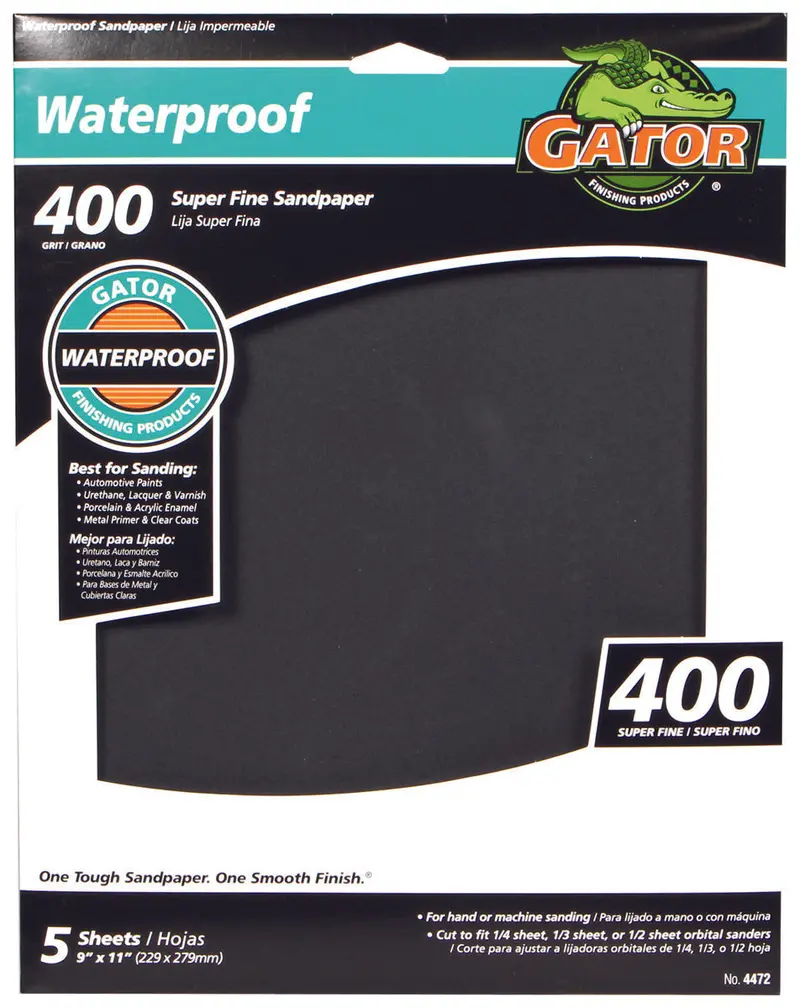 Gator Waterproof Sanding Sheets – 400-Grit, Premium Abrasive