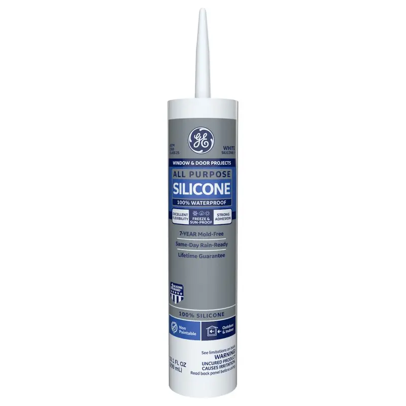 GE All-Purpose 100% Silicone Sealant – Clear, 10.1 oz