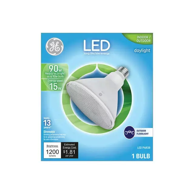 GE PAR38 LED Outdoor Floodlight Bulb – 90W Equivalent, Daylight Color