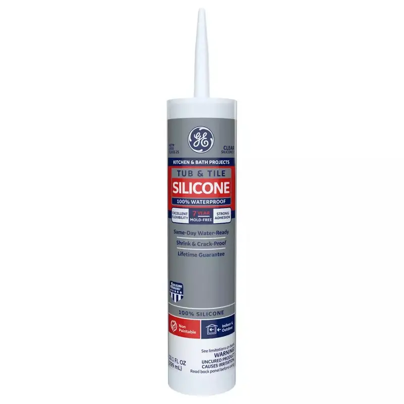 GE Tub & Tile 100% Silicone Sealant by Henkel – Mold-Resistant Bathroom Caulk