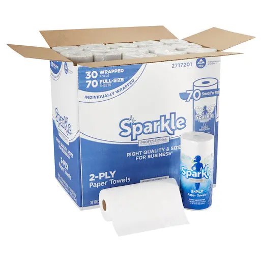 Georgia-Pacific Sparkle Professional Series 2-Ply Perforated Paper Towel Rolls – 30-Roll Case