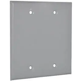 Gray 2-Gang Weatherproof Blank Cover Plate