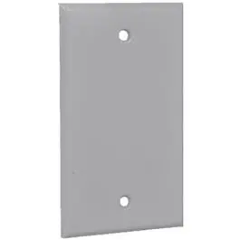 Gray Rectangular Weatherproof Blank Cover – Single-Gang, Outdoor Rated