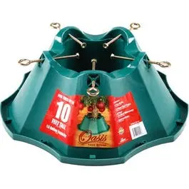 Green Plastic Christmas Tree Stand, 21.65-Inch Base