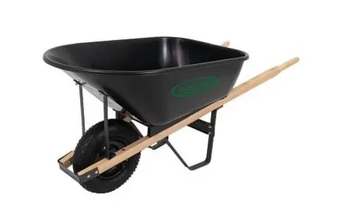 Green Thumb 6-Cubic-Foot Heavy-Duty Poly Wheelbarrow with Reinforced Frame