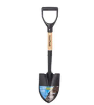 Green Thumb Mini Round-Point Shovel with D-Grip Wooden Handle