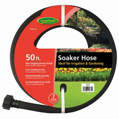 Green Thumb Rubber Soaker Hose for Garden Irrigation