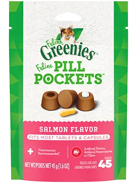 Greenies Pill Pockets for Cats – Salmon Flavor, 1.6 oz